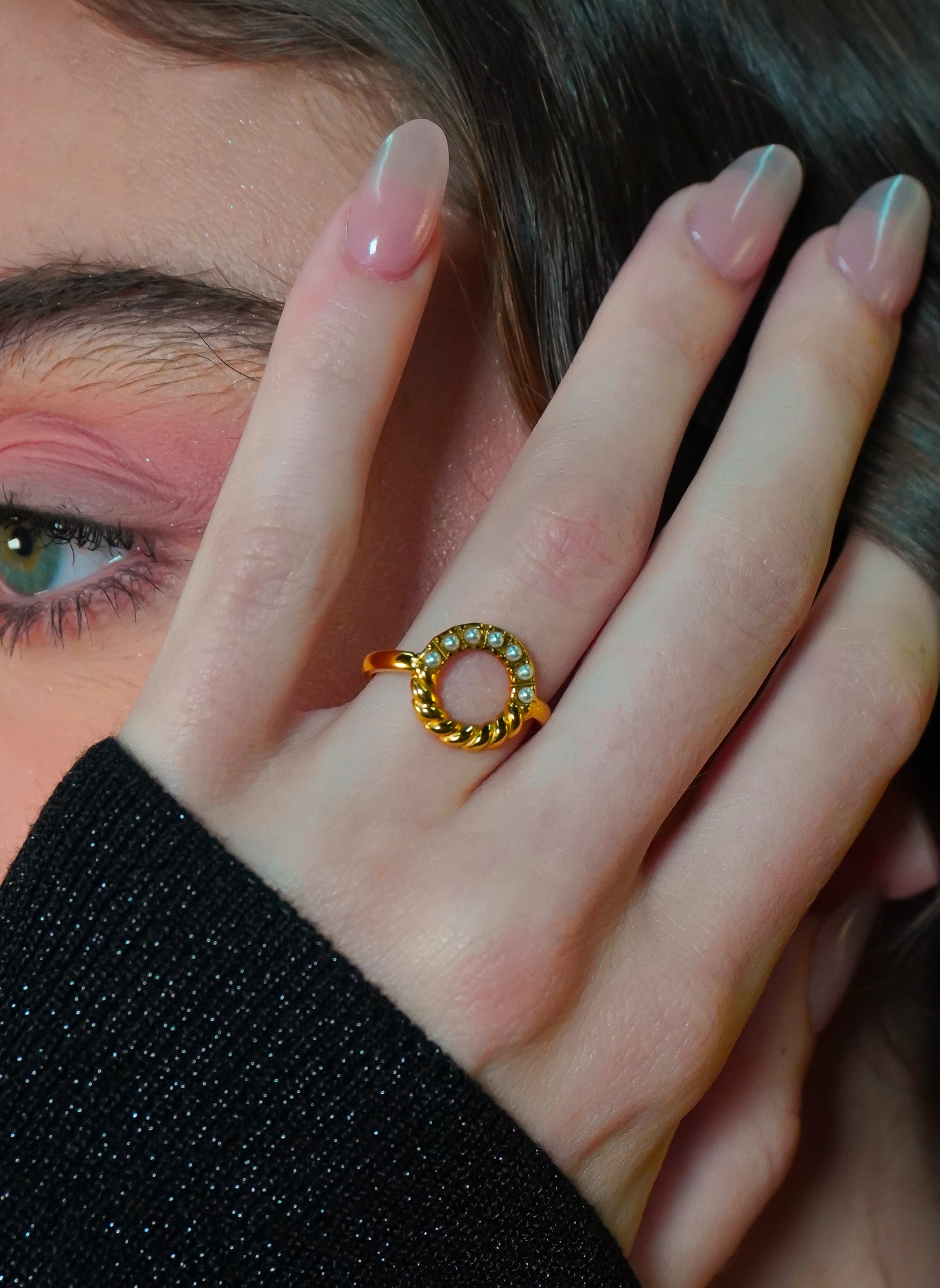 Bague fine Halo