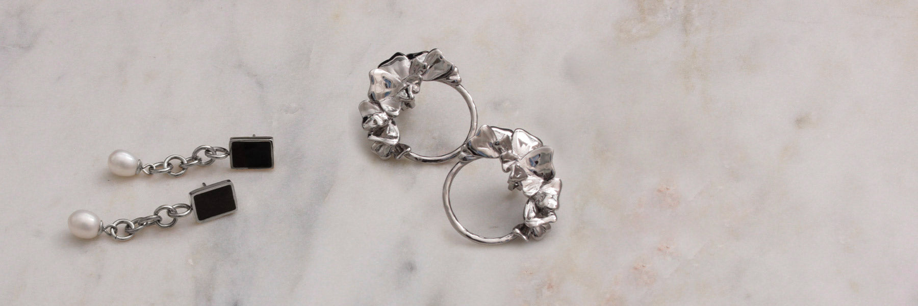 Boucles d'oreilles argentées