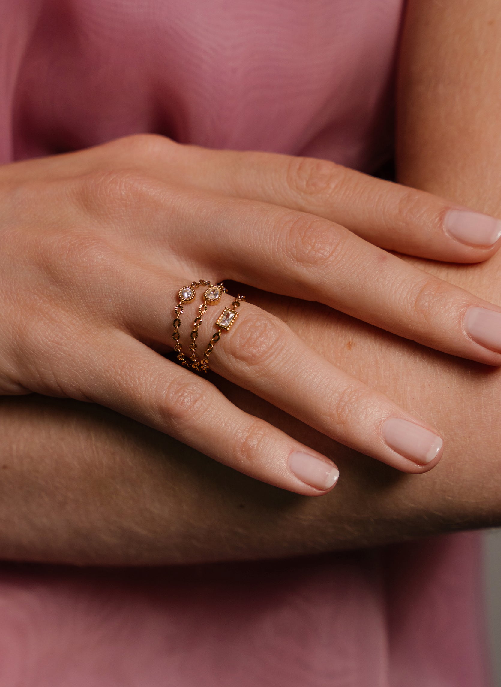 Bague chaîne Daya Goutte Étoilée